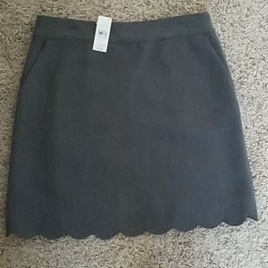 NWT Grey Loft skirt with scalloped trim